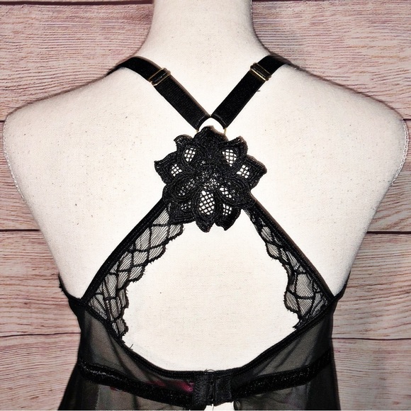 Seven 'til Midnight Black Lace and Mesh Babydoll Size 1X/2X - Picture 5 of 7